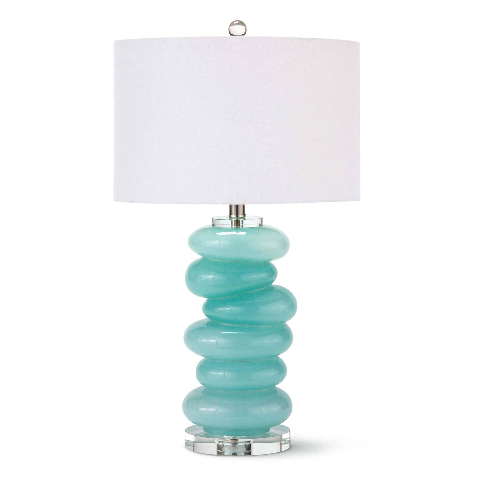 Aqua glass shop table lamp